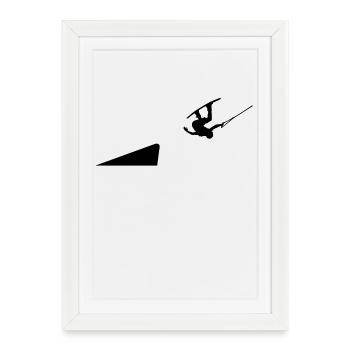 Stunt Surfing Vague Surf Lit Wakeboard Surf - Affiche encadrée (27 × 37 cm) - blanc - Devant