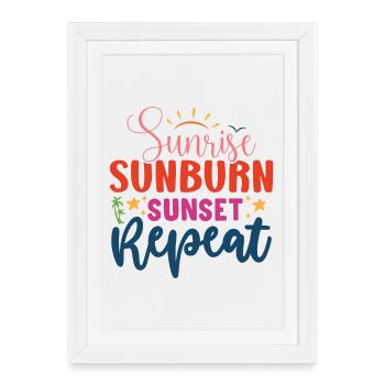 Sunrise, Sunburn, Sunset Repeat - Framed poster (27 × 37 cm) - white - Front