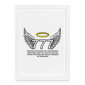 Saints 777 Angel Wings - Affiche encadrée (27 × 37 cm) - blanc - Devant