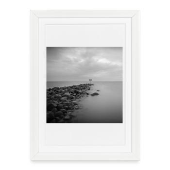 Brise-lames de la mer du Nord Büsum Dithmarschen Poster - Affiche encadrée (27 × 37 cm) - blanc - Devant