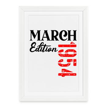 Anniversaire : mars 1954 - 73e anniversaire - Affiche encadrée (27 × 37 cm) - blanc - Devant