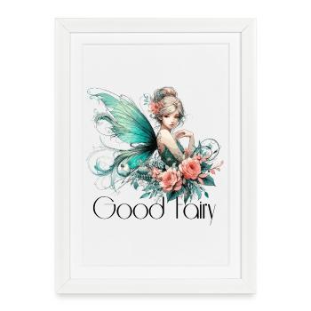 Cadeau de fée marraine - Affiche encadrée (27 × 37 cm) - blanc - Devant