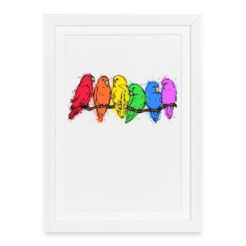 Animals Birds Zoo Parrot Zoo Animal Eggs Animal Lovers - Framed poster (27 × 37 cm) - white - Front