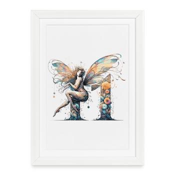 Cadeau d’anniversaire 11 ans fée elfe - Affiche encadrée (27 × 37 cm) - blanc - Devant