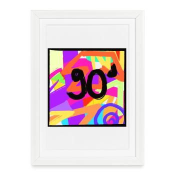 Style rétro années 90 design - Affiche encadrée (27 × 37 cm) - blanc - Devant