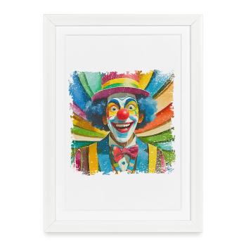 funny clown in comic style - Framed poster (27 × 37 cm) - white - Front