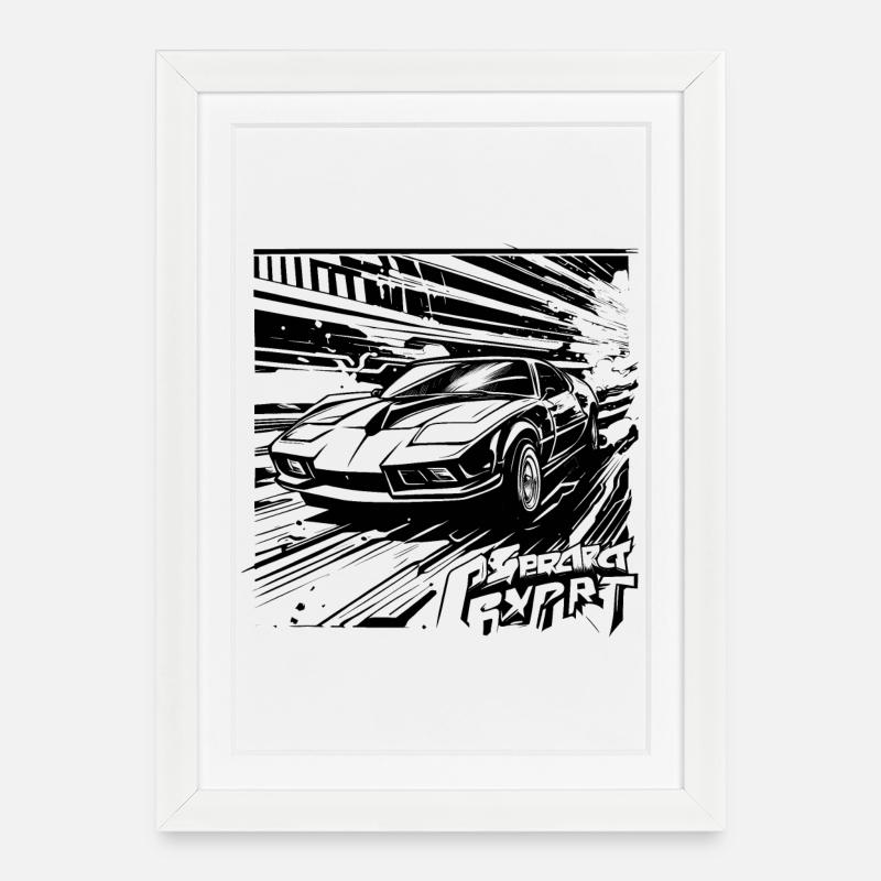 CAR_01 - Framed poster (27 × 37 cm) - white
