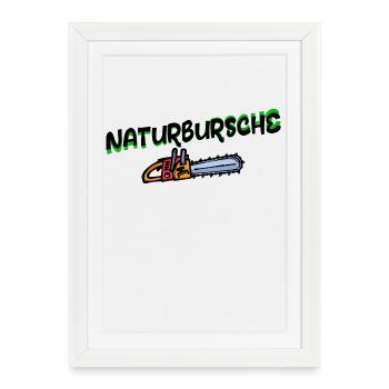 Massif Cour bois scie déclaration bûcheron foresterie - Affiche encadrée (27 × 37 cm) - blanc - Devant