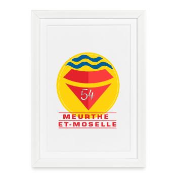 Meurthe et Moselle - Affiche encadrée (27 × 37 cm) - blanc - Devant