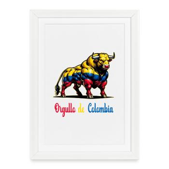 C'est la fierté du drapeau de la Colombie - Affiche encadrée (27 × 37 cm) - blanc - Devant