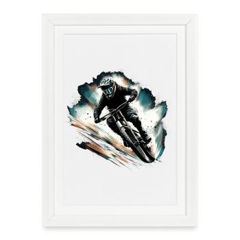 MTB Mountain Biking Mountain Bike Gift - Framed poster (27 × 37 cm) - white - Front