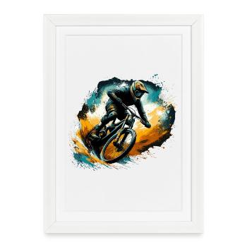 MTB Mountain Biking Mountain Bike Gift - Framed poster (27 × 37 cm) - white - Front