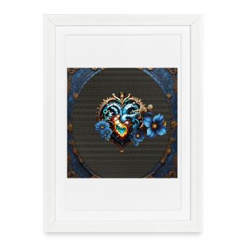 Awesome Steampunk Heart - Framed poster (27 × 37 cm) - white - Front