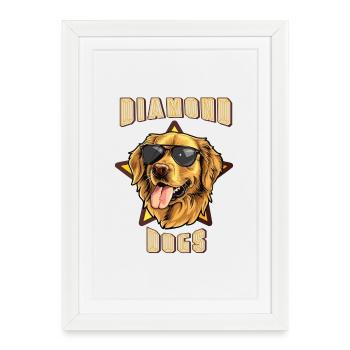 Chiens de diamant - Affiche encadrée (27 × 37 cm) - blanc - Devant