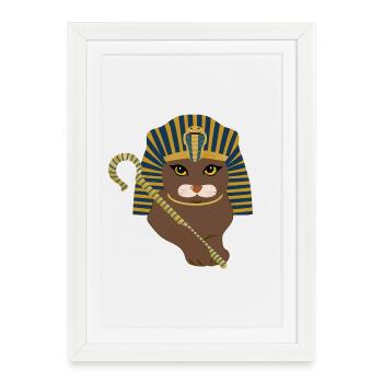 Chat pharaon - Affiche encadrée (27 × 37 cm) - blanc - Devant