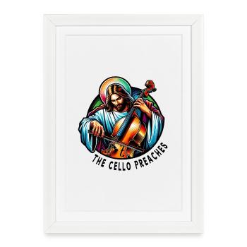 The cello preaches Jesus Christ - Framed poster (27 × 37 cm) - white - Front