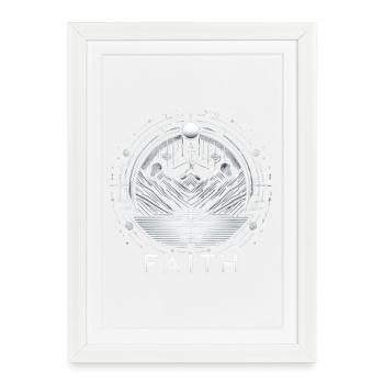 Faith: Silver Mountain Circle Metal Design - Framed poster (27 × 37 cm) - white - Front