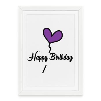 ALLES GUTE ZUM GEBURTSTAG. ALLES GUTE ZUM GEBURTSTAG. JAHRESTAG. - Gerahmtes Poster (27 × 37 cm) - Weiß - Vorne
