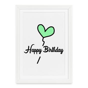 HAPPY BIRTHDAY. ANNIVERSAIRE - Affiche encadrée (27 × 37 cm) - blanc - Devant