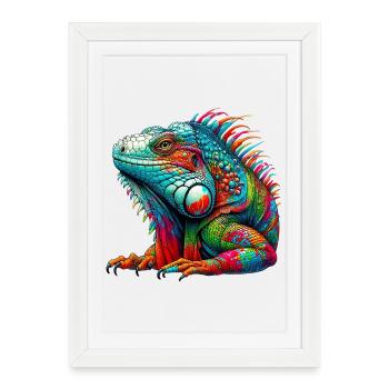 Iguane - Affiche encadrée (27 × 37 cm) - blanc - Devant