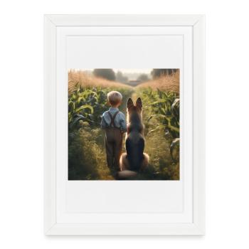 German Shepherd Art - Framed poster (27 × 37 cm) - white - Front
