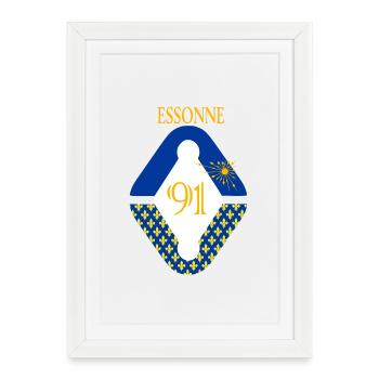 Essonne - Affiche encadrée (27 × 37 cm) - blanc - Devant