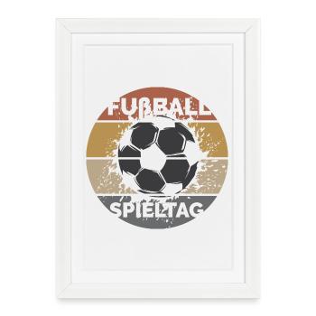 Football matchday league fan retro vintage ball explo - Framed poster (27 × 37 cm) - white - Front