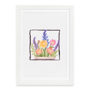 Bouquet - Affiche encadrée (27 × 37 cm) - blanc - Devant
