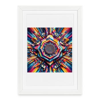 Diamant 3D - Affiche encadrée (27 × 37 cm) - blanc - Devant