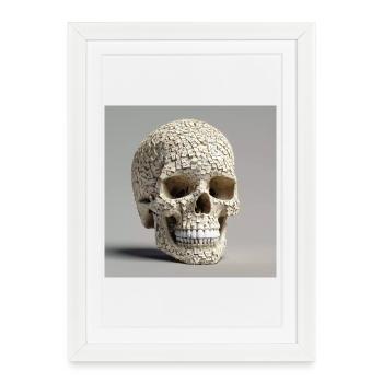 Schädel Nummer 63 - Gerahmtes Poster (27 × 37 cm) - Weiß - Vorne