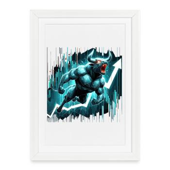 Finance Stocks Taurus Bull Wall Street Gift - Framed poster (27 × 37 cm) - white - Front