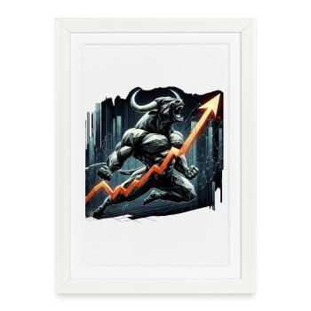 Finance Stocks Taurus Bull Wall Street Gift - Framed poster (27 × 37 cm) - white - Front