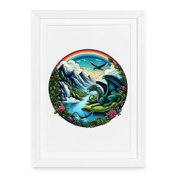 Dragonland - Framed poster (27 × 37 cm) - white - Front