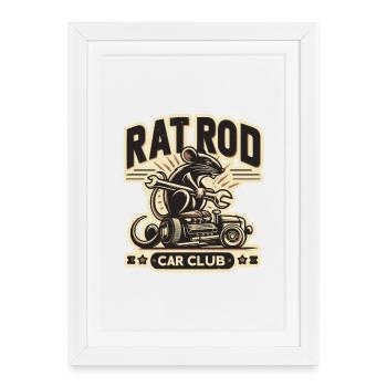 Ratsking Ratlook Shirt – Rustic Custom Style - Framed poster (27 × 37 cm) - white - Front