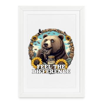 Bear Sunflower Seeds Sunflower Seeds Gift - Framed poster (27 × 37 cm) - white - Front