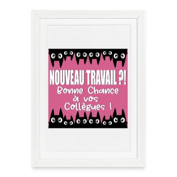 BONNE CHANCE COLLÈGUES - Affiche encadrée (27 × 37 cm) - blanc - Devant