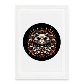 Evil cat - Framed poster (27 × 37 cm) - white - Front