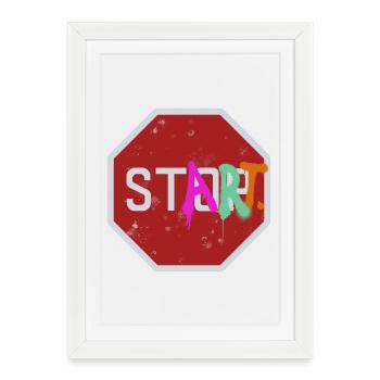 Stop start - Framed poster (27 × 37 cm) - white - Front