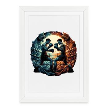 Cadeau de boxe Muay Thai Thai boxe kickboxing - Affiche encadrée (27 × 37 cm) - blanc - Devant