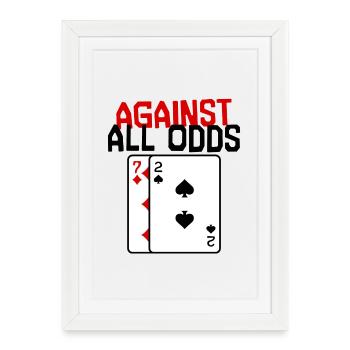 Casino Statement Jeu de cartes de poker Jeux d’argent - Affiche encadrée (27 × 37 cm) - blanc - Devant