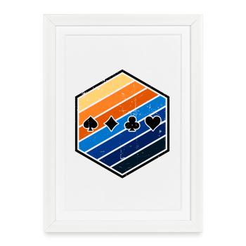 Poker Jeu de cartes Casino Poker Jeux d’argent - Affiche encadrée (27 × 37 cm) - blanc - Devant