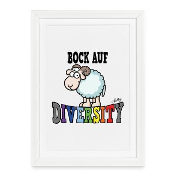 Désir de diversité - Affiche encadrée (27 × 37 cm) - blanc - Devant
