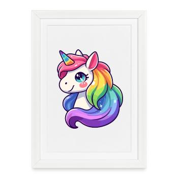 Radiant Rainbow Unicorn: The Mythical Mare - Framed poster (27 × 37 cm) - white - Front