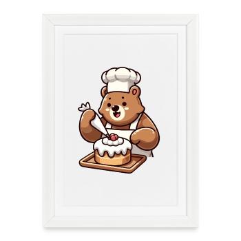 Baker Bear: The Cake Charmer - Framed poster (27 × 37 cm) - white - Front