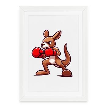 Kanga Punch : Le Roo de la boxe - Affiche encadrée (27 × 37 cm) - blanc - Devant
