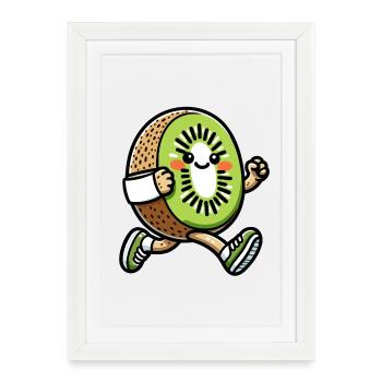 Kiwi Kicker : la tranche rapide - Affiche encadrée (27 × 37 cm) - blanc - Devant