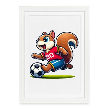 Scamper Striker: The Soccer Squirrel - Framed poster (27 × 37 cm) - white - Front