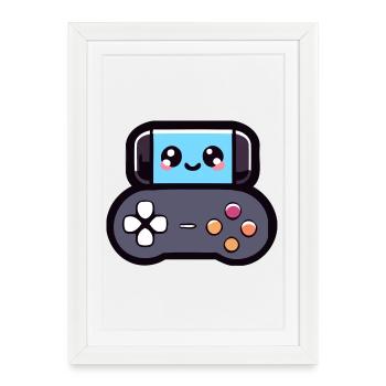 Game Buddy: The Joyful Joypad - Framed poster (27 × 37 cm) - white - Front