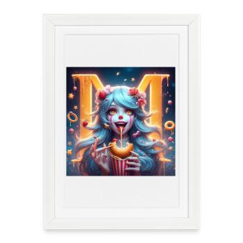 Clown Sweet Tooth 3D - Affiche encadrée (27 × 37 cm) - blanc - Devant