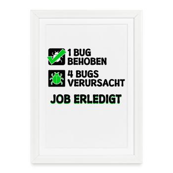 Open Source Bugfixing Bugs Developer Programmier - Gerahmtes Poster (27 × 37 cm) - Weiß - Vorne